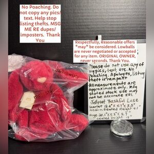 BNWT SEALED JELLYCAT LUXE BASHFUL BUNNY SCARLET MEDIUM SIZE ONLY  12.2”